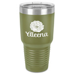 Fall Flowers 30 oz Stainless Steel Tumbler - Olive - Single-Sided (Personalized)