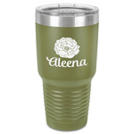 Fall Flowers 30 oz Stainless Steel Tumbler - Olive - Single-Sided (Personalized)