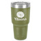 Fall Flowers 30 oz Stainless Steel Ringneck Tumbler - Olive - Front