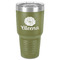 Fall Flowers 30 oz Stainless Steel Tumbler - Olive - Single-Sided (Personalized)