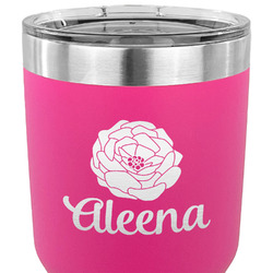 Fall Flowers 30 oz Stainless Steel Tumbler - Pink - Double Sided (Personalized)