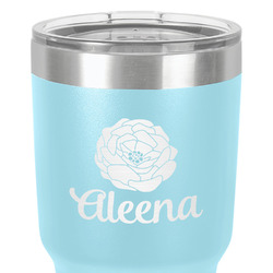 Fall Flowers 30 oz Stainless Steel Tumbler - Teal - Single-Sided (Personalized)