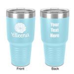 Fall Flowers 30 oz Stainless Steel Tumbler - Teal - Double-Sided (Personalized)