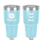 Fall Flowers 30 oz Stainless Steel Ringneck Tumbler - Teal - Double Sided - Front & Back