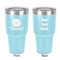 Fall Flowers 30 oz Stainless Steel Tumbler - Teal - Double-Sided (Personalized)