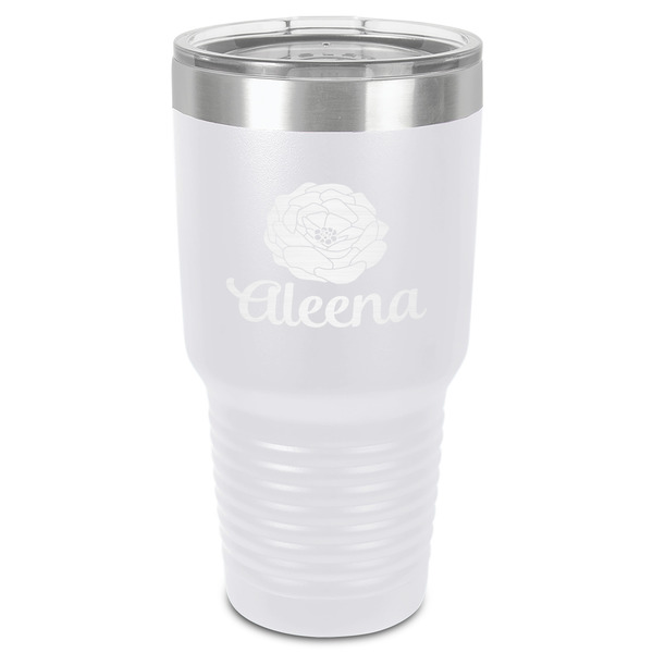 Custom Fall Flowers 30 oz Stainless Steel Tumbler - White - Single-Sided (Personalized)