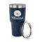 Fall Flowers 30 oz Stainless Steel Ringneck Tumblers - Navy - LID OFF