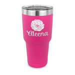 Fall Flowers 30 oz Stainless Steel Tumbler - Pink - Single Sided (Personalized)