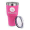 Fall Flowers 30 oz Stainless Steel Ringneck Tumblers - Pink - LID OFF