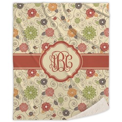 Fall Flowers Sherpa Throw Blanket - 60"x80" (Personalized)