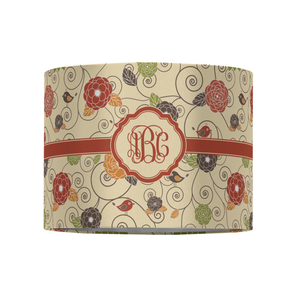 Fall Flowers 8" Drum Lampshade - FRONT (Fabric)