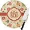 Fall Flowers Round Glass Cutting Board - Small (Personalized)