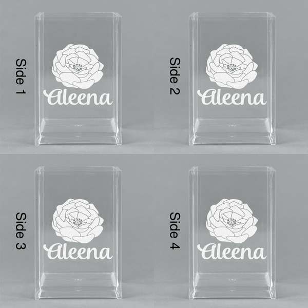 Fall Flowers Acrylic Pen Holder - All Sides