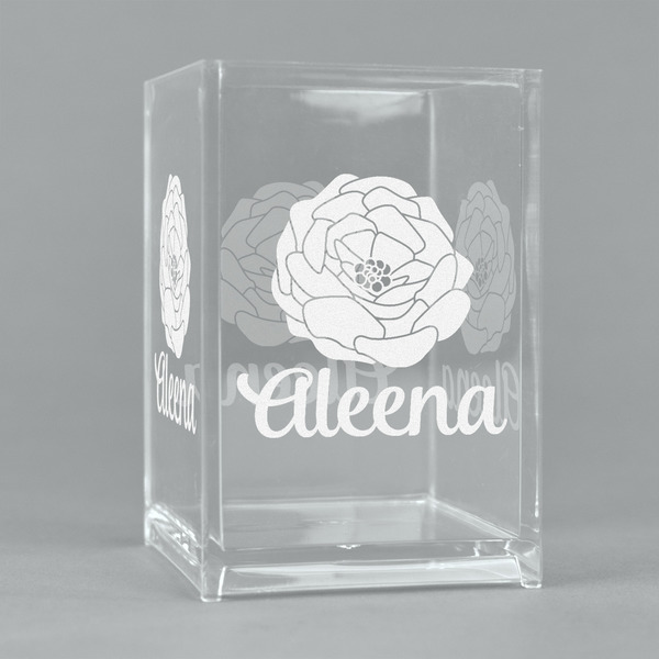 Custom Fall Flowers Acrylic Pen Holder (Personalized)