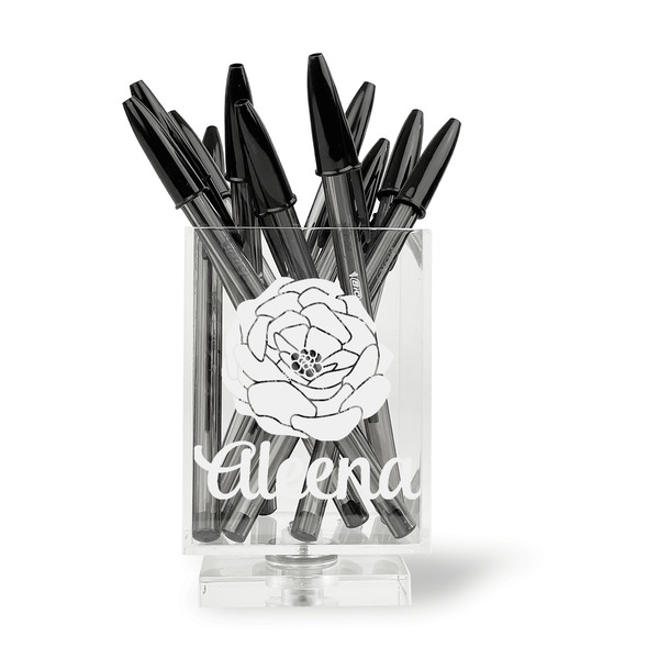Fall Flowers Acrylic Pencil Holder - FRONT