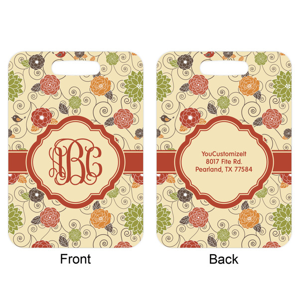 Fall Flowers Aluminum Luggage Tag (Front + Back)