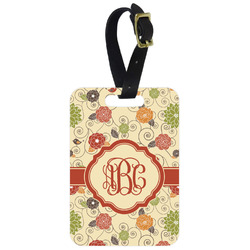 Fall Flowers Metal Luggage Tag w/ Monogram