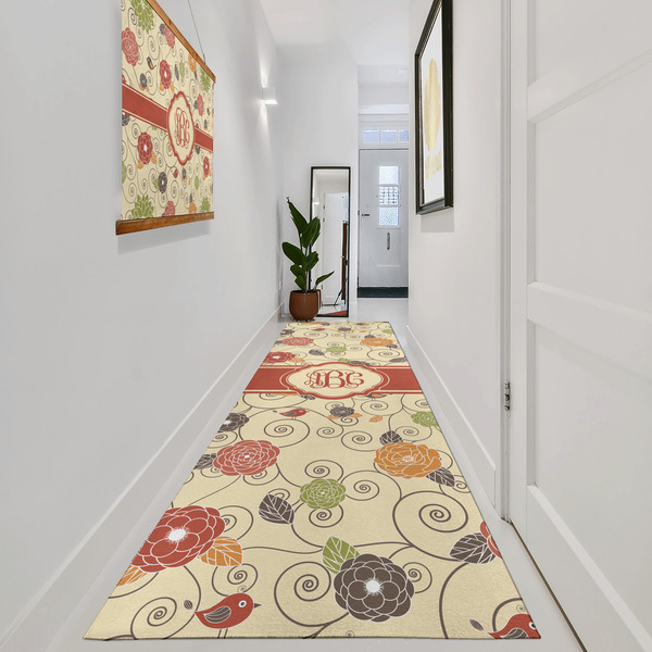 Fall Flowers Area Rug Sizes - In Context (vertical)