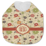 Fall Flowers Jersey Knit Baby Bib w/ Monogram