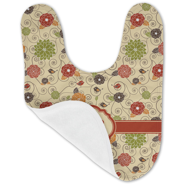 Fall Flowers Baby Bib - AFT folded