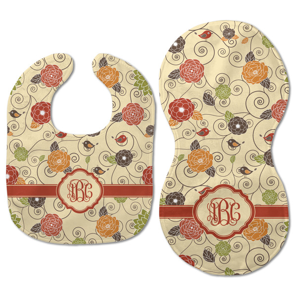Fall Flowers Baby Bib & Burp Set - Approval (new bib & burp)