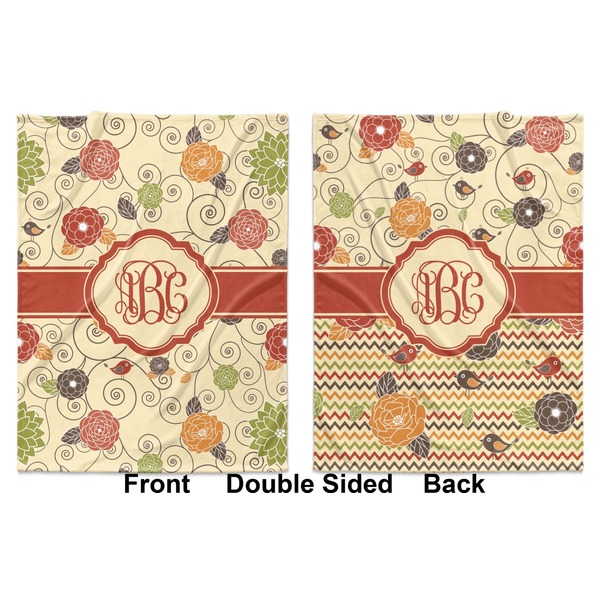 Fall Flowers Baby Blanket (Double Sided - Printed Front and Back)