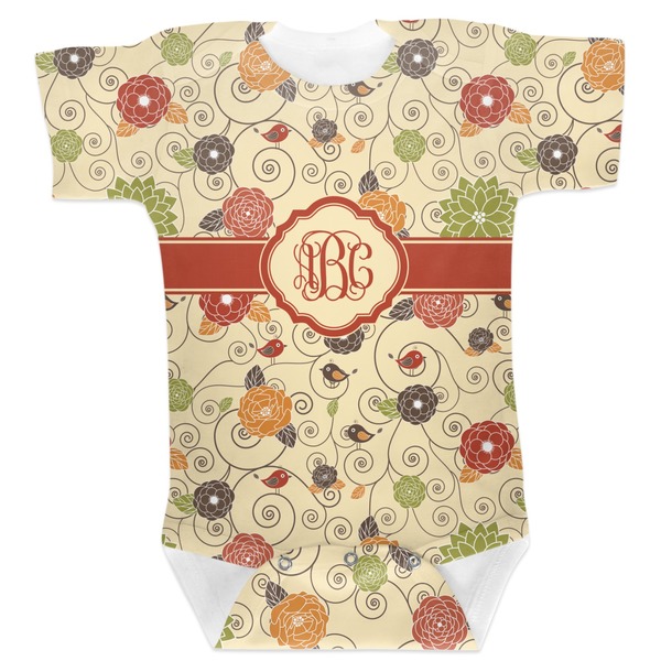 Custom Fall Flowers Baby Bodysuit (Personalized)