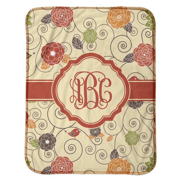 Fall Flowers Baby Sherpa Blanket - Flat