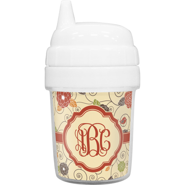 Custom Fall Flowers Baby Sippy Cup (Personalized)
