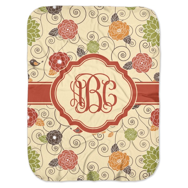 Custom Fall Flowers Baby Swaddling Blanket (Personalized)