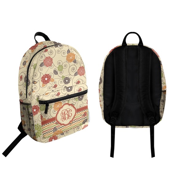 Fall Flowers Backpack front and back - Apvl