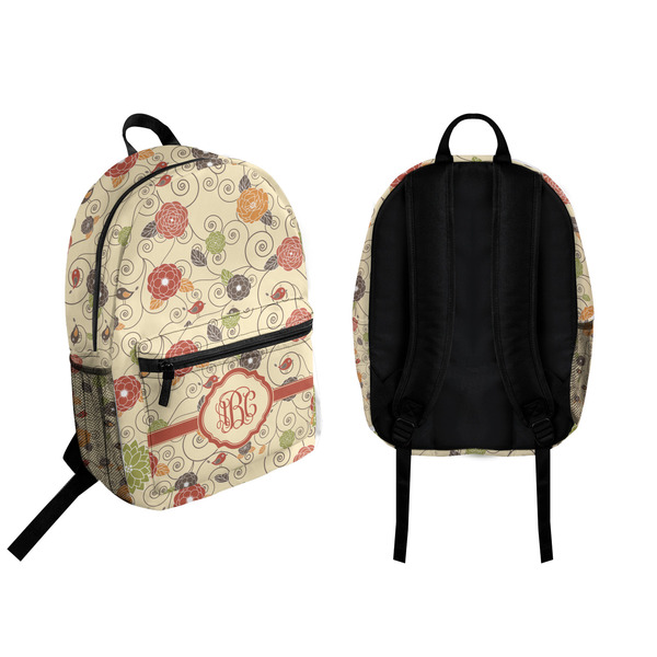 Fall Flowers Backpack front and back - Apvl