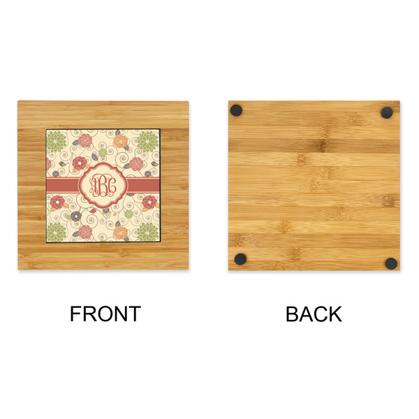 Fall Flowers Bamboo Trivet with 6" Tile - APPROVAL