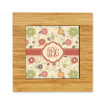 Fall Flowers Bamboo Trivet with Ceramic Tile Insert (Personalized)