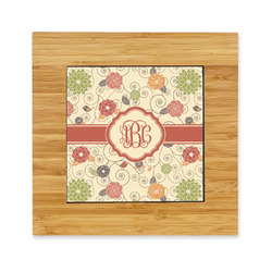 Fall Flowers Bamboo Trivet with Ceramic Tile Insert (Personalized)