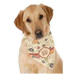 Fall Flowers Dog Bandana Scarf w/ Monogram