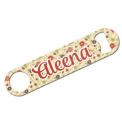 Fall Flowers Bar Bottle Opener w/ Monogram