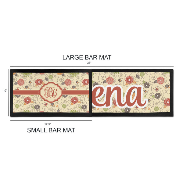 Fall Flowers Bar Mats - Sizing Chart