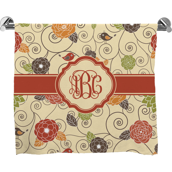 Custom Fall Flowers Bath Towel (Personalized)