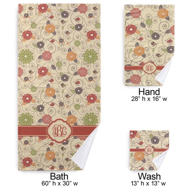 Fall Flowers Bath Towel Sets - 3-piece - Approval