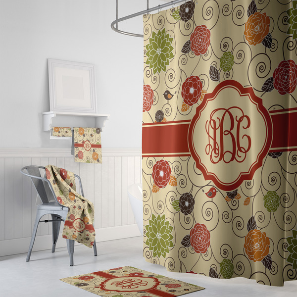 Fall Flowers Bath Towel Sets - 3-piece - In Context