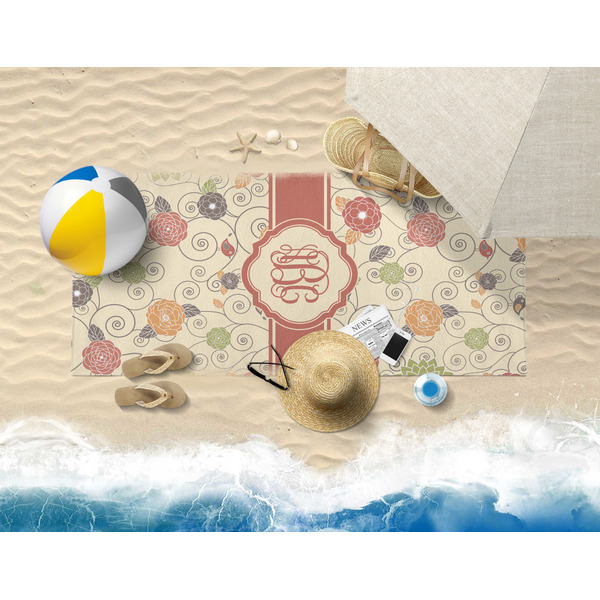 Fall Flowers Beach Towel Lifestyle