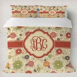 Fall Flowers Duvet Cover Set - King (Personalized)