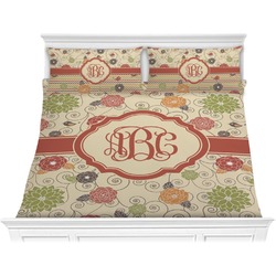 Fall Flowers Comforter Set - King (Personalized)
