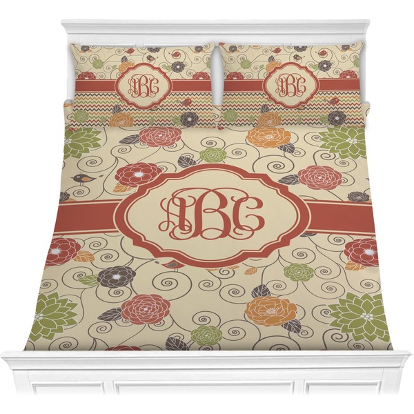 Custom Fall Flowers Comforter Set - Full / Queen (Personalized)