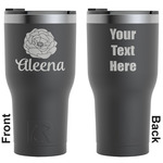 Fall Flowers RTIC Tumbler - Black - Engraved Front & Back (Personalized)