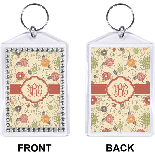 Fall Flowers Bling Keychain (Front + Back)
