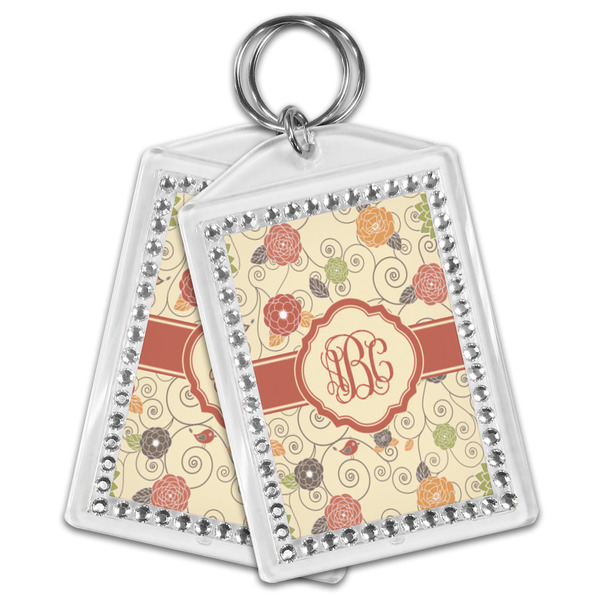 Fall Flowers Bling Keychain - MAIN