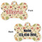 Fall Flowers Bone Shaped Dog ID Tag - Large - Approval