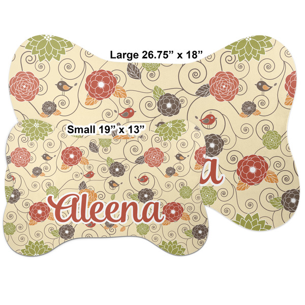 Fall Flowers Bone Shaped Mat Comparison